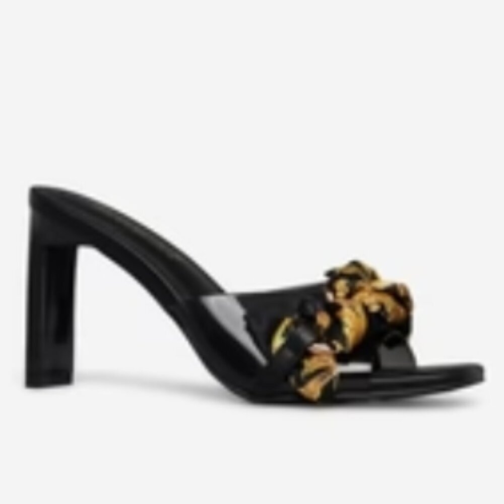 ShoeDazzle Rexana Heeled Sandal Miami Print Black Size 9 NWT